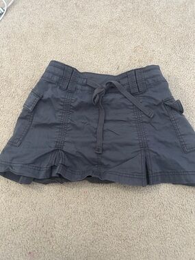 Hollister Gray Mini Skirt with Drawstring
